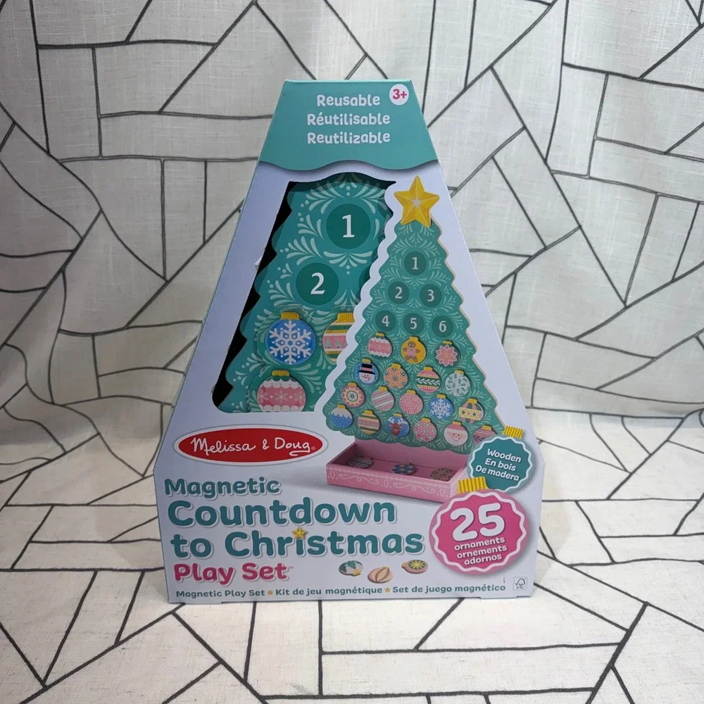 Melissa & Doug Countdown to Christmas Play Set Kids OS Pink New Magnetic Wooden